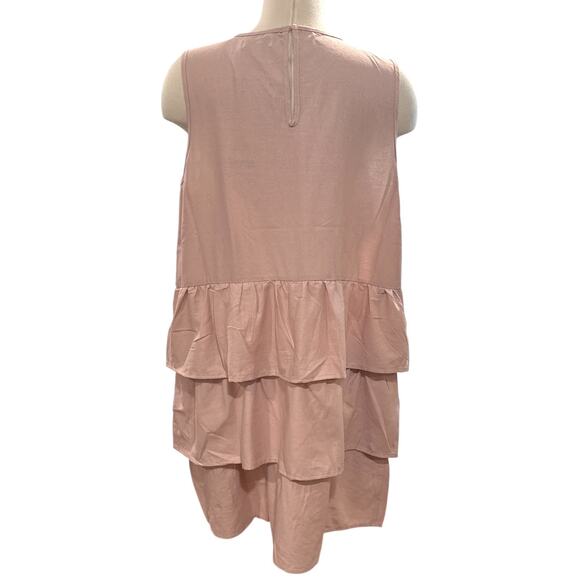 Mud Pie Nicolette Dress Blush Pink Tiered Sleeveless L NWT - Picture 3 of 10